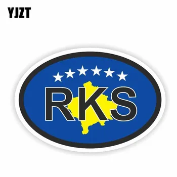 YJZT 11.9 CM*7.9 CM Styling Kosovo RKS Codul de Țară Reflectorizante Corpul Decal Autocolant Auto 6-0501