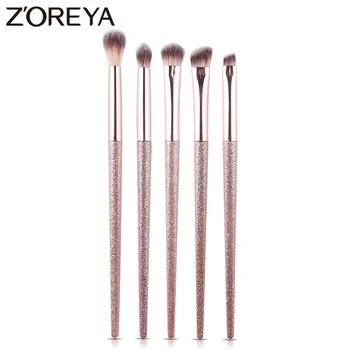 Zoreya Brand 5pcs Ochi de culoare Roz Pensule Pentru Machiaj Portabil Fard de Ochi de Amestecare în Unghi Fruntea Machiaj Perie Confortabil Set de produse Cosmetice